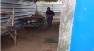 Momento que o homem é flagrado – Foto: Reprodução